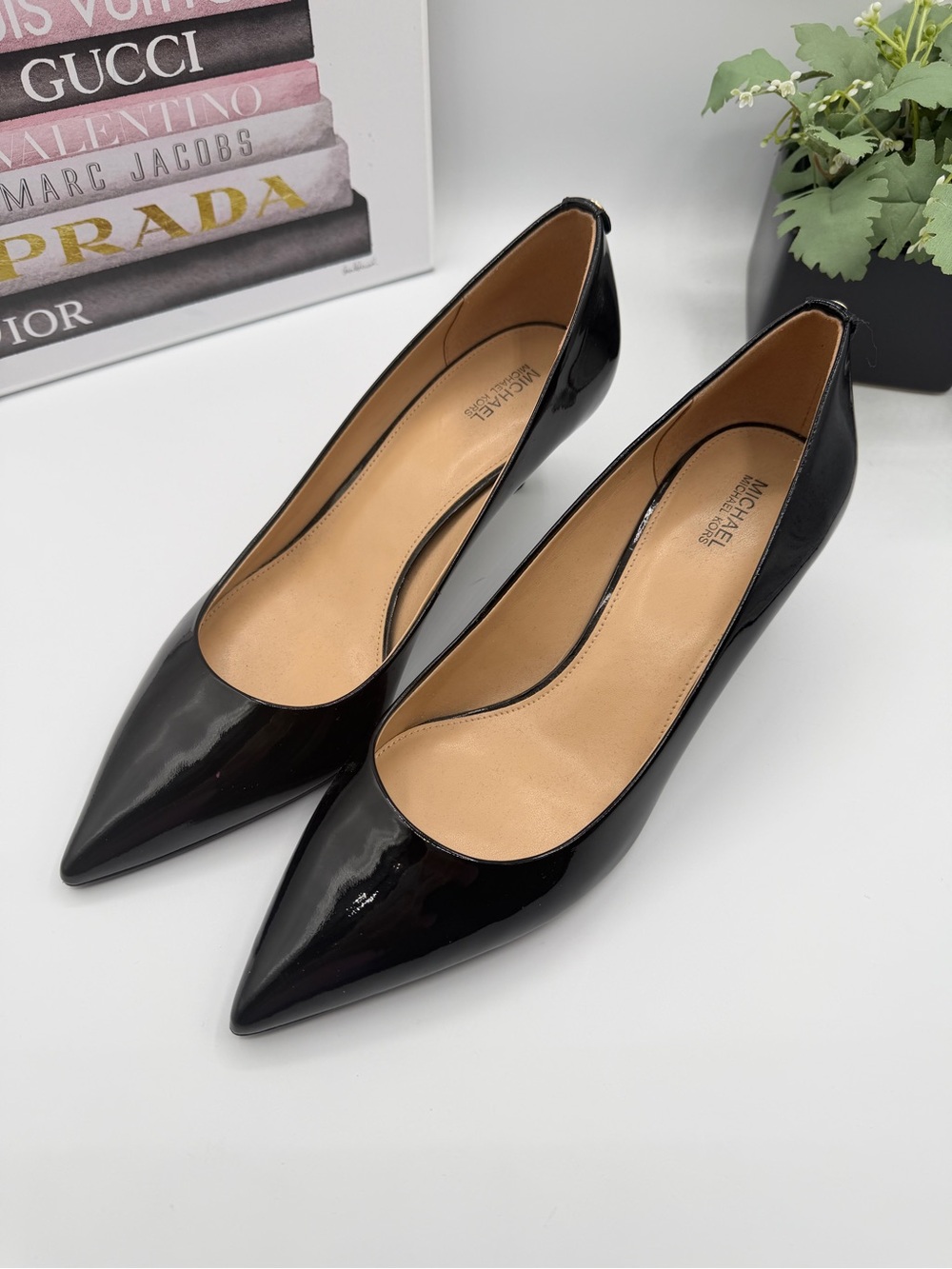Michael Kors Black Patent Pointed-Toe Flats -Size 10